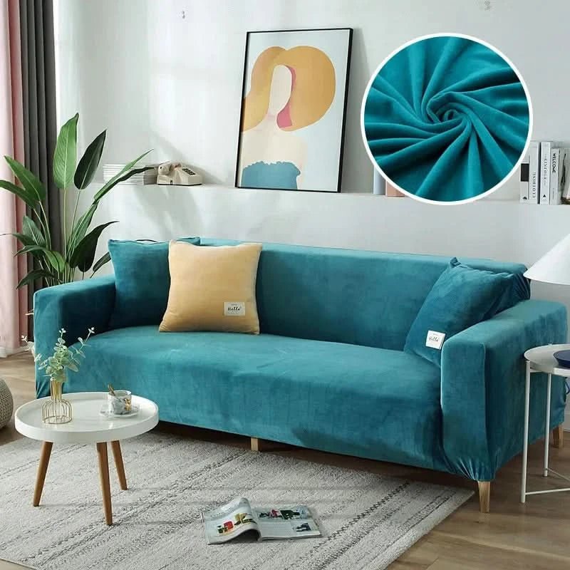 Elastischer Samt Sofabezug für 3-Sitzer, luxuriöser Schutz & modernes Design für Ihr Wohnzimmer.
