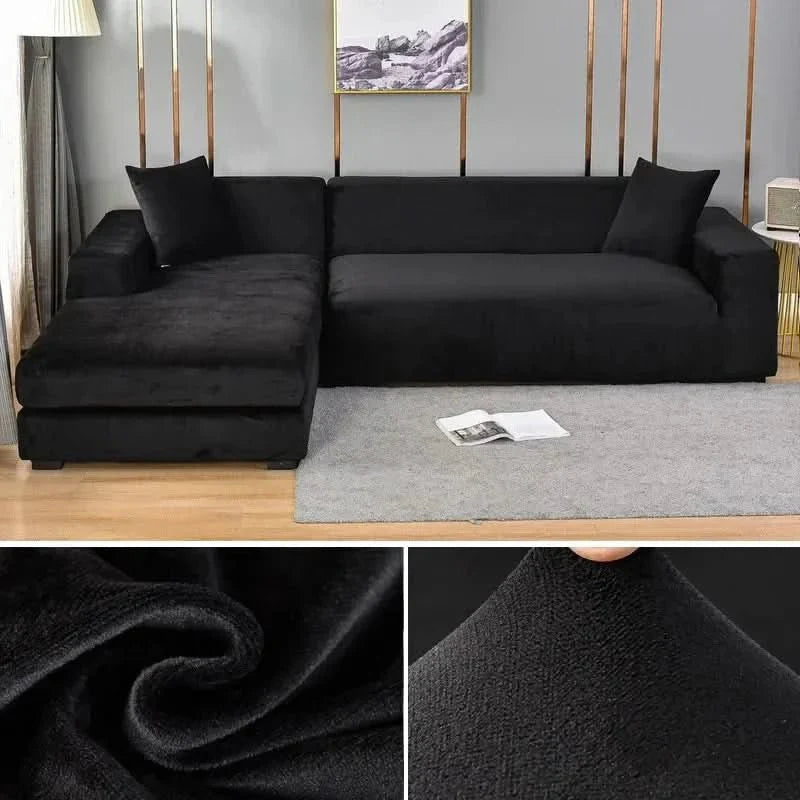 Zweisitzer Samt Stretchbezug, luxuriös und funktional, für ein stilvolles Zuhause.
