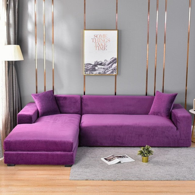 Pflegeleichter, elastischer Samtbezug. Fleckenabweisender Sofaprotektor für Wohnzimmer-Möbel.