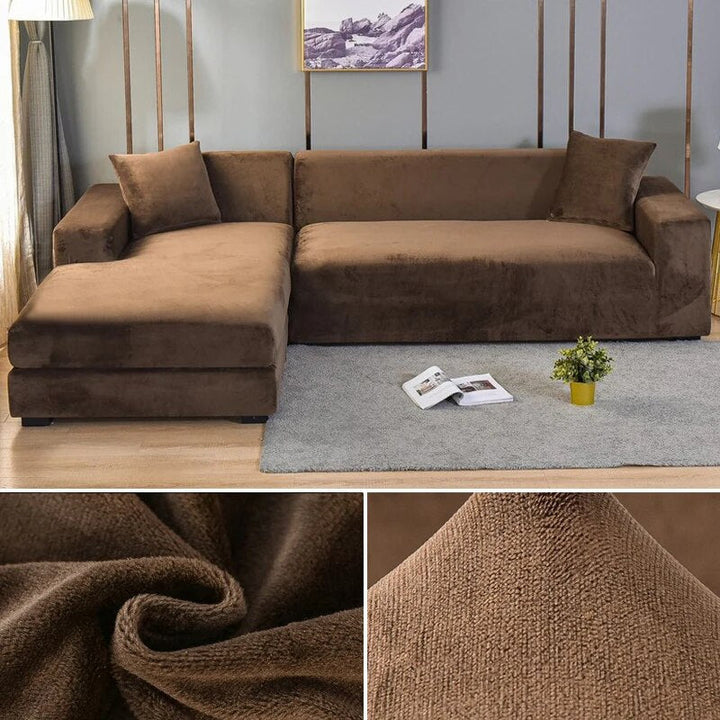 Robuster, elastischer Sofabezug aus Samt, perfekter Haustierschutz für Couch & Sessel, moderne Wohnzimmer Deko.
