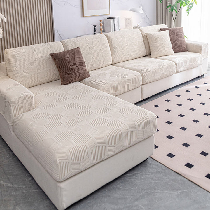 Elastischer Schutz für die gesamte Couch: Bezug für Sitzfläche, Rückenlehne und Armlehnen.