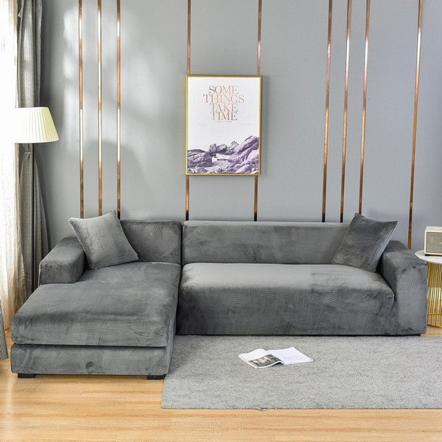 Elastischer Möbelbezug für 2-Sitzer Sofa. Perfekter Schutz vor Abnutzung und Schmutz.