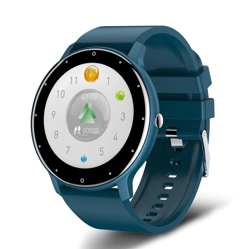 Klares Smartwatch-Display zeigt Fitnessdaten. Umfassender Gesundheits-Tracker für den Alltag.