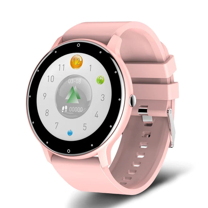 Smartwatch-Display zeigt Herzfrequenz in Echtzeit. Fitness Tracker für genaue Gesundheitsüberwachung.