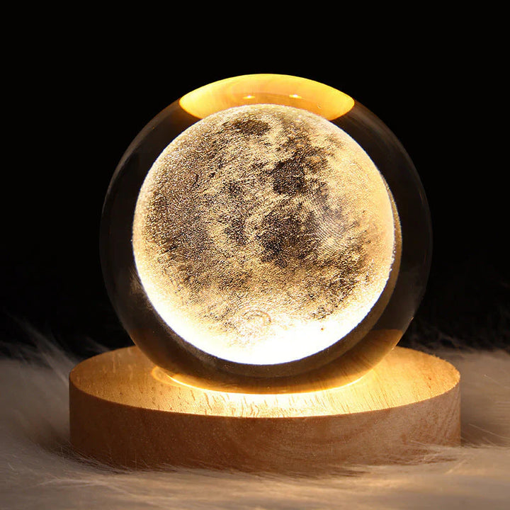 Elegante 3D Kristall Projektionslampe mit LED-Licht, schafft magische Atmosphäre & einzigartiges Stimmungslicht.