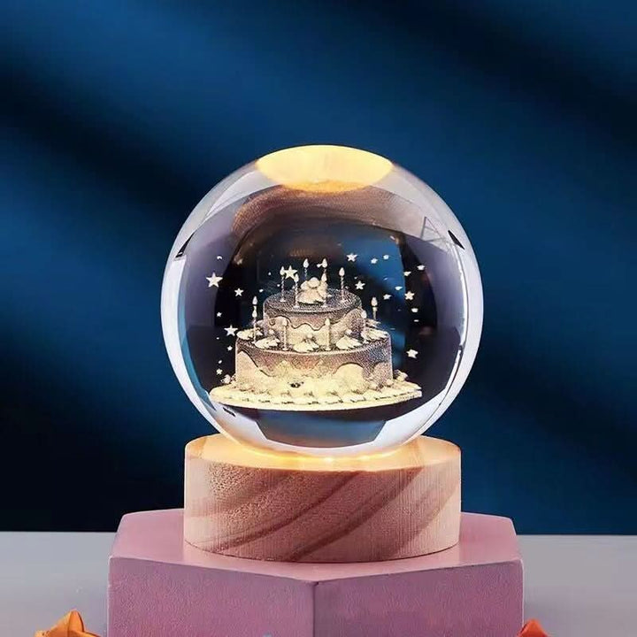 Faszinierende 3D-LED-Kristall-Nachtlampe; schafft eine gemütliche Atmosphäre im Raum.