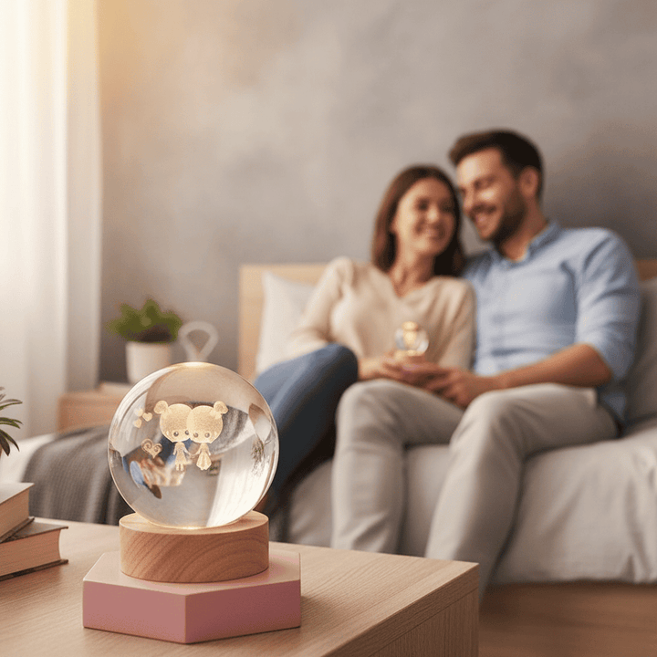 Schöne Dekolampe: 3D-LED-Kristall-Nachtlampe; perfekt als Geschenk und Schlafzimmerlampe.