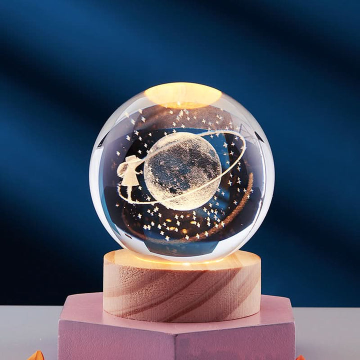 Elegante 3D-Nachtlampe aus Kristall mit LED-Technologie; perfekt als Geschenkidee.