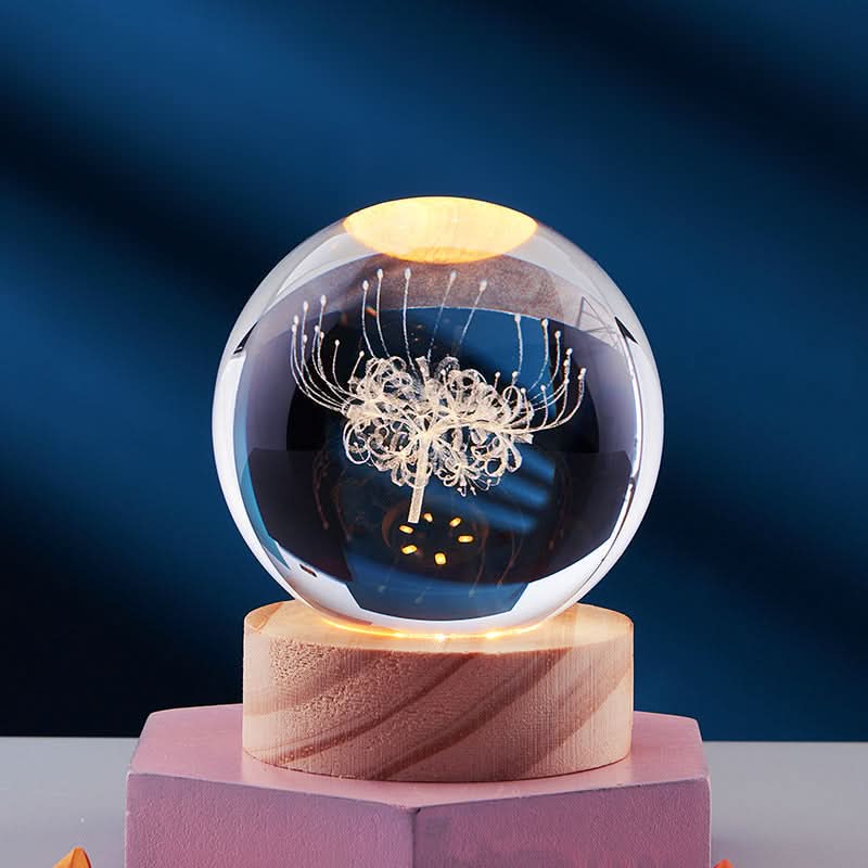Warme 3D-Kristall-Nachtlampe, erzeugt ein sanftes LED-Stimmungslicht im Wohnzimmer.