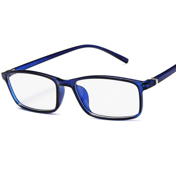 Blaue Blaulichtfilter-Computerbrille ohne Stärke. Ein modisches Accessoire für gesunde Augen.