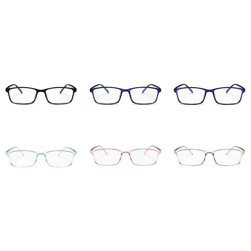 Hochwertige Bildschirmbrille ohne Sehstärke, schützt Augen vor schädlichem Blaulicht. Rotes Design.