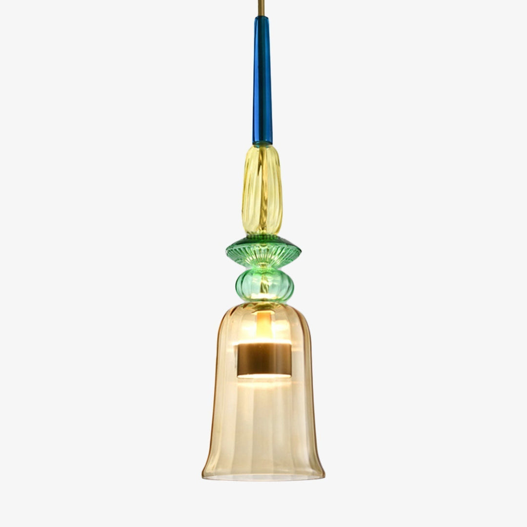 Farbige LED-Pendelleuchte, moderne Deckenlampe perfekt für das Wohn- oder Esszimmer. Stilvolle Innenbeleuchtung.