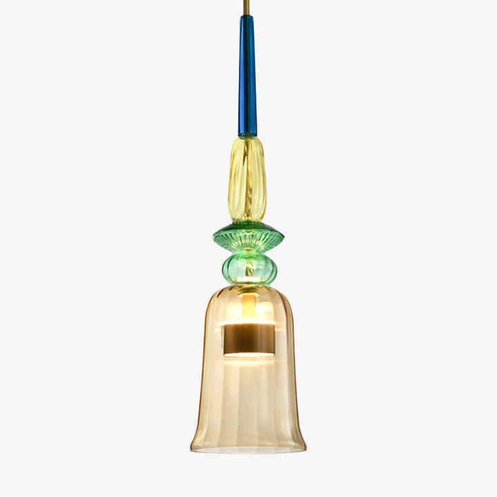 Farbige LED-Pendelleuchte, moderne Deckenlampe perfekt für das Wohn- oder Esszimmer. Stilvolle Innenbeleuchtung.