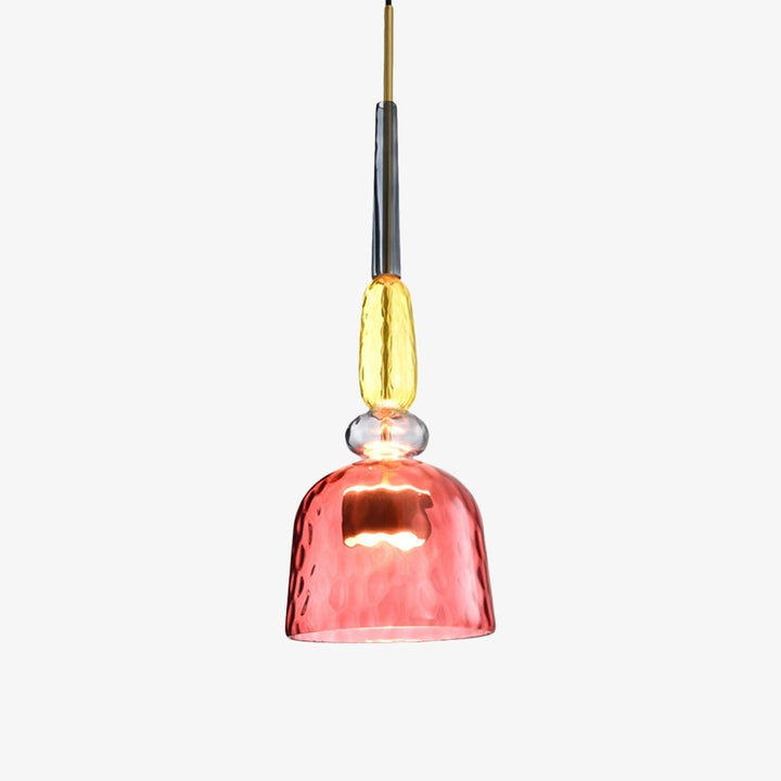 Elegante Glas-Pendelleuchte, farbige Deckenlampe mit LED für Wohnzimmer & Esszimmer. Modernes Design.