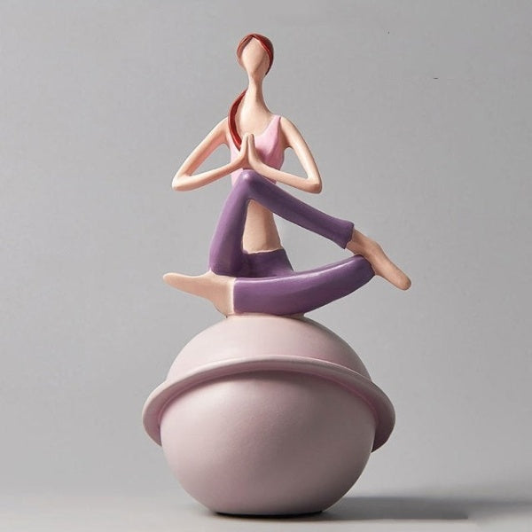 Elegante Dame Yoga Meditationsfigur aus Harz, ruhige Wohnzimmer Deko, Achtsamkeit.