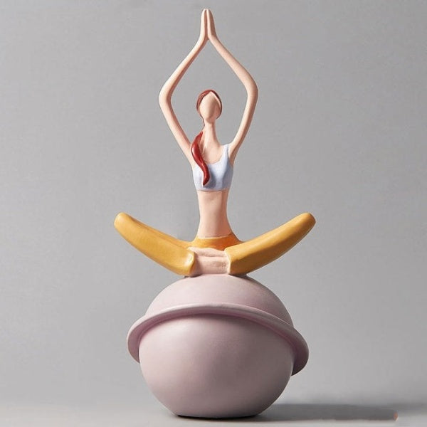 Hochwertige Harz Skulptur, elegante Damen Yoga Figur für friedliche Momente und Wohnzimmer Deko.