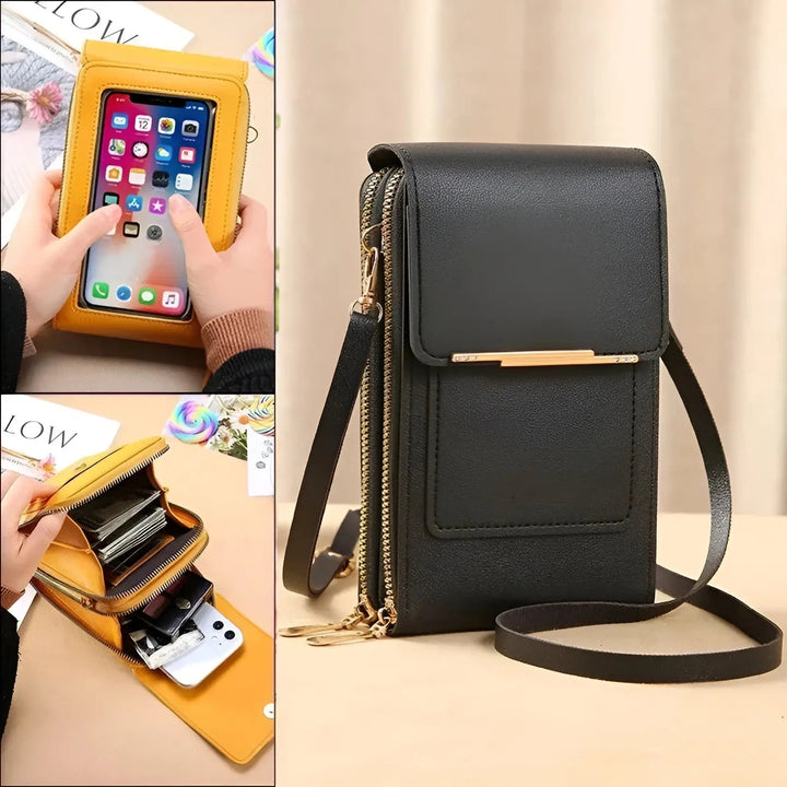 Elegante Damen Anti-Diebstahl Schultertasche aus Leder, sicher für Reisen & Alltag.