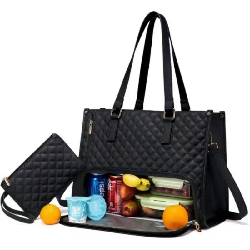 Elegantes Damen Accessoire: PU-Leder Handtasche mit isoliertem Kühlfach, perfekt als stylische Lunchtasche.