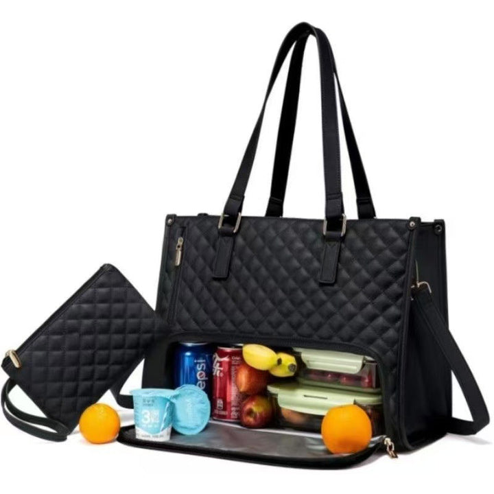 Elegantes Damen Accessoire: PU-Leder Handtasche mit isoliertem Kühlfach, perfekt als stylische Lunchtasche.