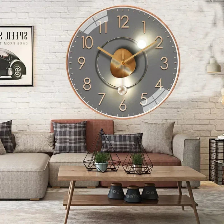 Elegante Uhr: Digitalanzeige im klassischen Gehäuse, perfekt für eine stilvolle Wanddekoration zu Hause.