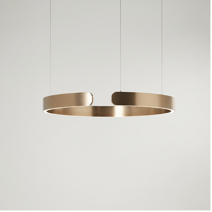 Moderne LED-Hängeleuchte SkyRing, dimmbar, Aluminium, warmweiß, schafft stilvolle Beleuchtung.