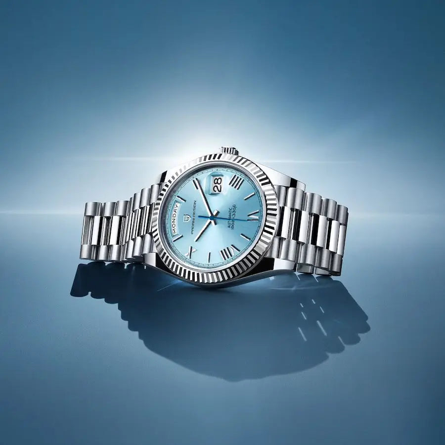 Exquisite Dominus Herren Luxusuhr. Handwerkliche Präzision in einer stilvollen Edelstahl-Automatikuhr für Männer.