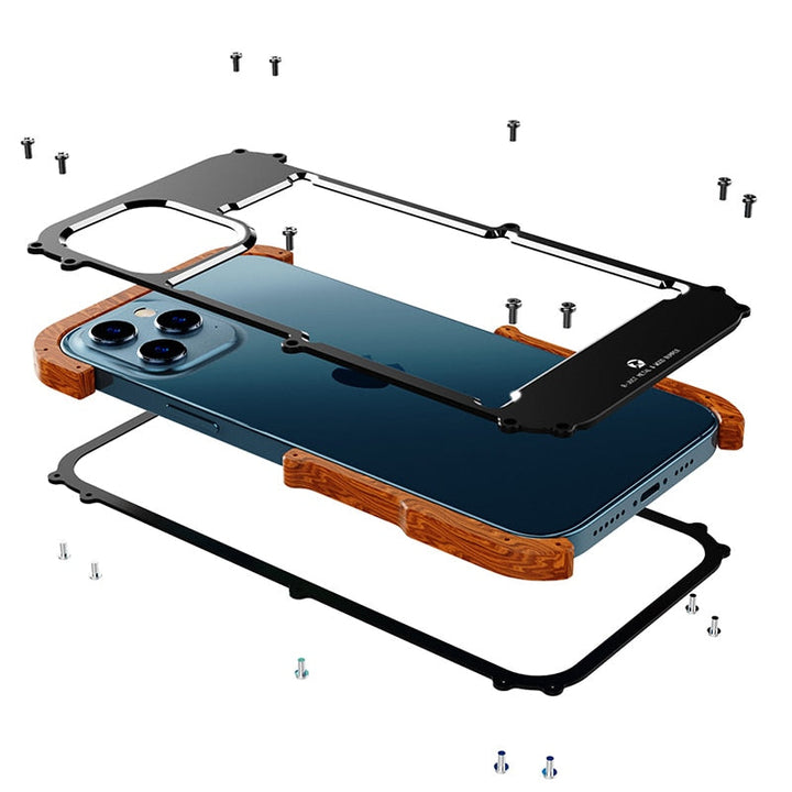 Hochwertige Echtholz iPhone Schutzhülle, langlebig und bietet natürlichen, robusten Schutz.