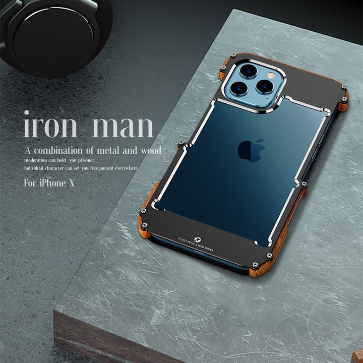 Schutzhülle aus Echtholz für iPhone, robust und langlebig. Einzigartiges Natur-Design Zubehör.