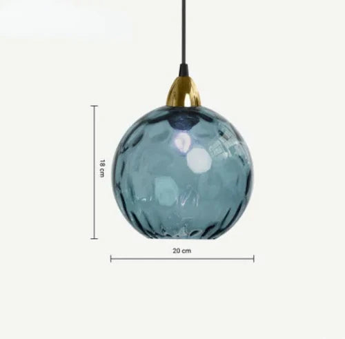 Luxuriöse Glas-Pendellampe Glaskugel, edle Deckenbeleuchtung im modernen Design, E27 Fassung.