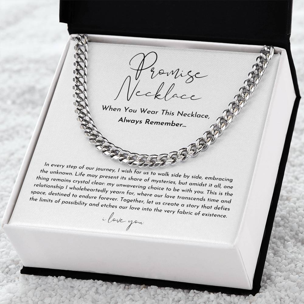 Elegante goldene Versprechen Halskette für Damen & Herren. Ideales Partnergeschenk oder Jubiläumsschmuck.