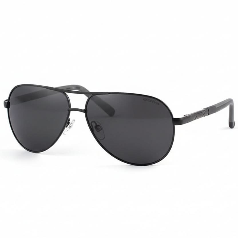 Elegante Herren Sonnenbrille mit klarem Durchblick, polarisiert für Blendreduzierung und UV-Schutz.