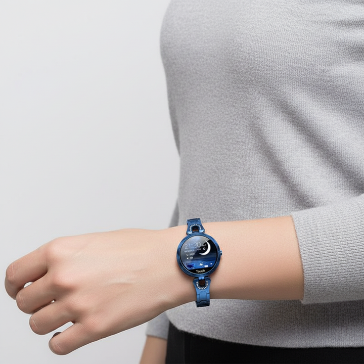 Damen Smartwatch HydroGlow mit Pulsmesser, Schrittzähler & Schlafanalyse für umfassendes Gesundheits-Tracking.