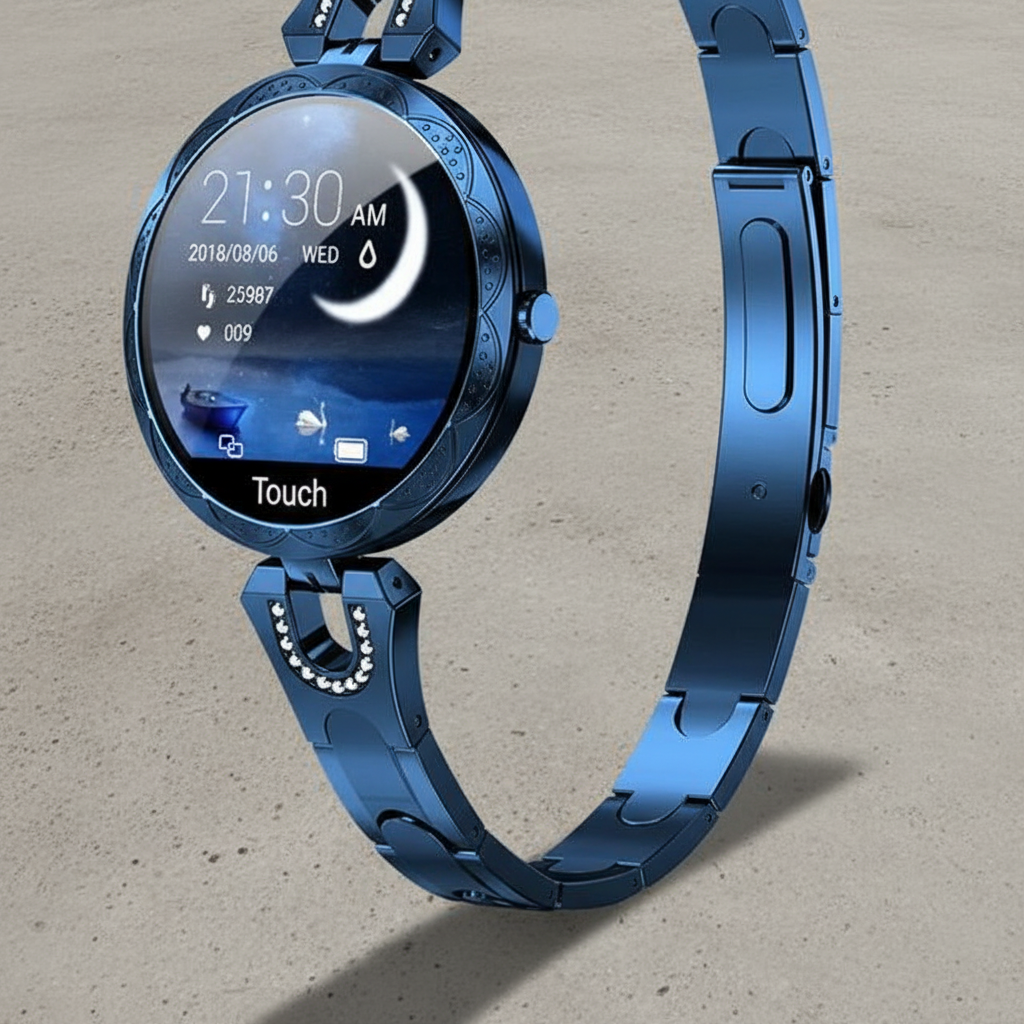 Wasserdichte HydroGlow Damen Smartwatch; ideal für Fitness, Sport & aktiven Lifestyle mit smarten Funktionen.