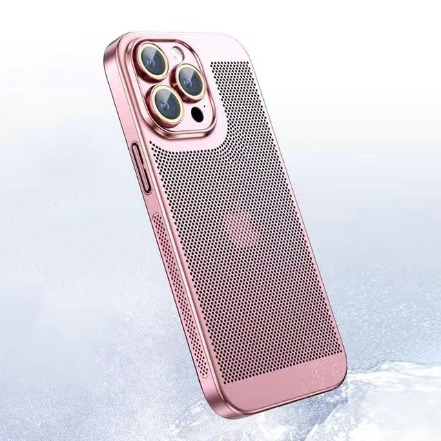 Modernes iPhone Slim Case in edler Metalloptik. Bietet eleganten, schlanken Schutz für Ihr Smartphone.
