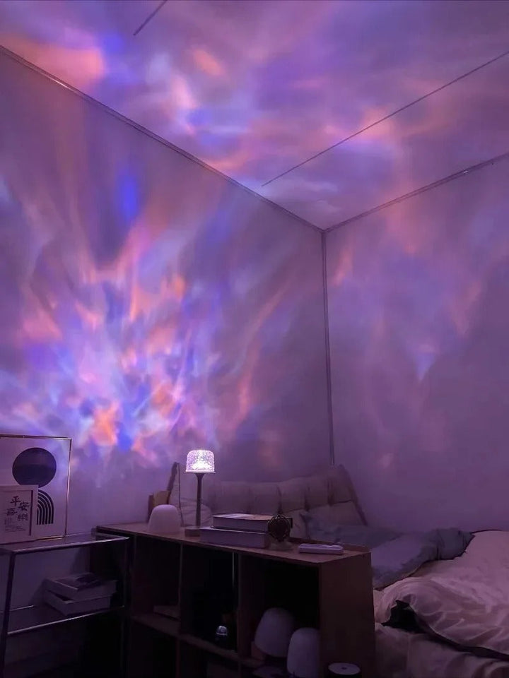 Dekorative Designlampe schafft magisches Ambiente. Kabellose Leuchte für entspanntes Stimmungslicht im Schlafzimmer.