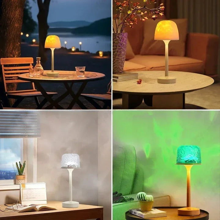 Hochwertige Tischlampe für magische Atmosphäre. Kabellose Touch-Leuchte mit Metall-Design für Wohnzimmer & Schlafzimmer.