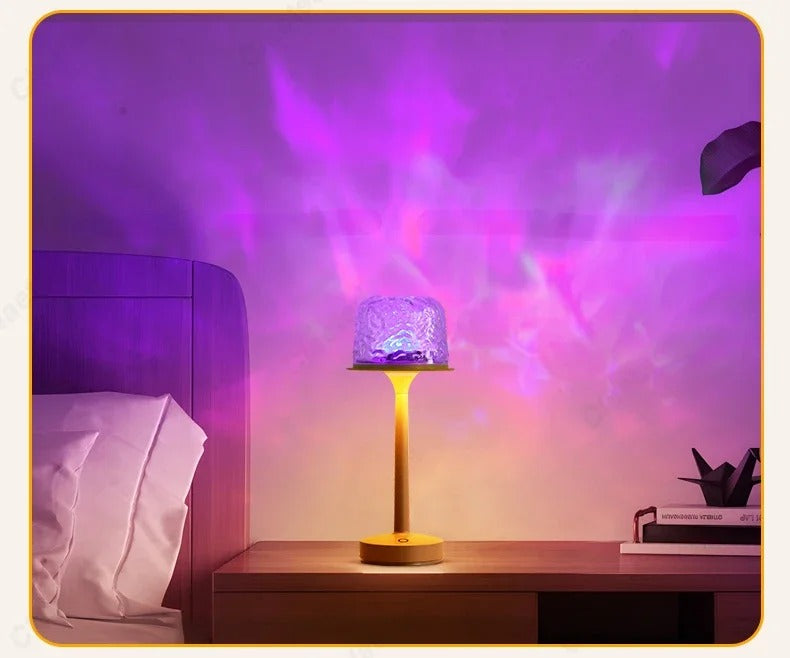Moderne Tischlampe mit Touch-Steuerung, kabellos und dekorativ. Schafft magisches Stimmungslicht im Schlafzimmer oder Büro.