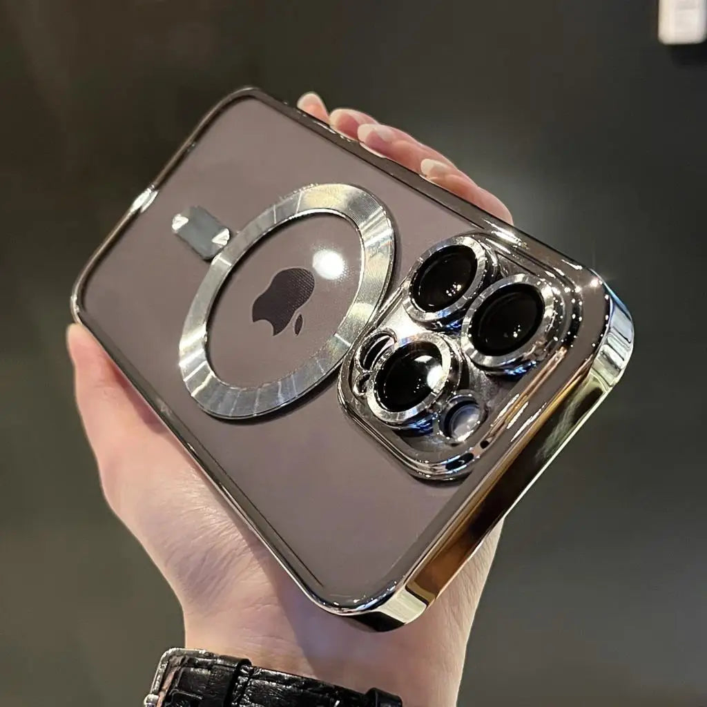 Durchsichtige iPhone Hülle, die die Originalfarbe zeigt. Magnetisch, stoßfest & elegant, für iPhone 15 Schutz.