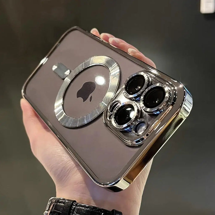 Durchsichtige iPhone Hülle, die die Originalfarbe zeigt. Magnetisch, stoßfest & elegant, für iPhone 15 Schutz.