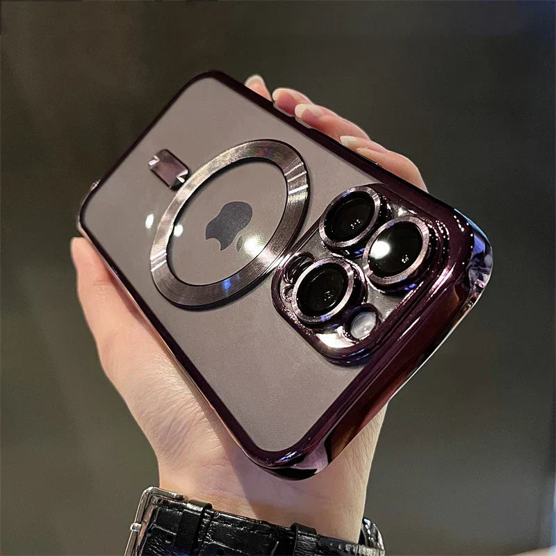Elegante, transparente iPhone 16/15 Hülle. MagSafe-kompatibel, stoßfest, robust und klar in der Optik.