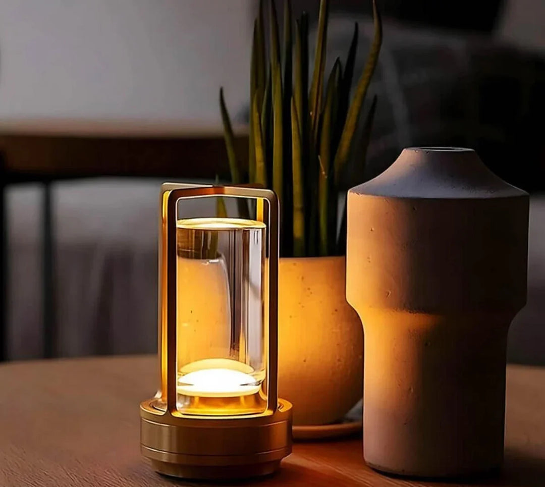 Elegante Kristall-Tischlampe, tragbar & wasserdicht, für Innen- & Außendekoration mit LED-Stimmungslicht.