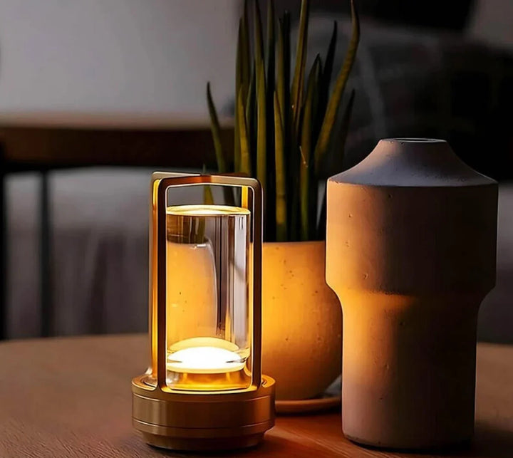 Elegante Kristall-Tischlampe, tragbar & wasserdicht, für Innen- & Außendekoration mit LED-Stimmungslicht.