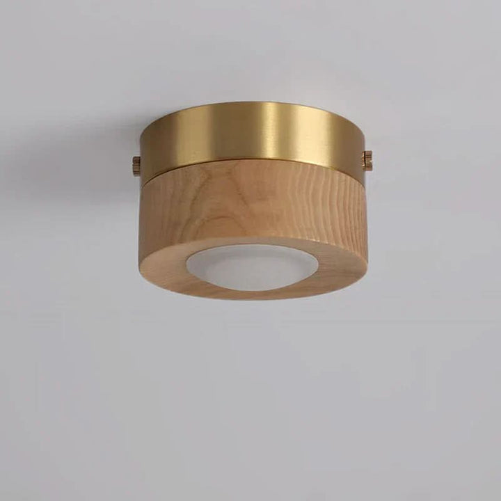 Moderne LED-Deckenleuchte Walnuss Echtholz für Wohnzimmer. Elegante, energiesparende Ambientebeleuchtung.