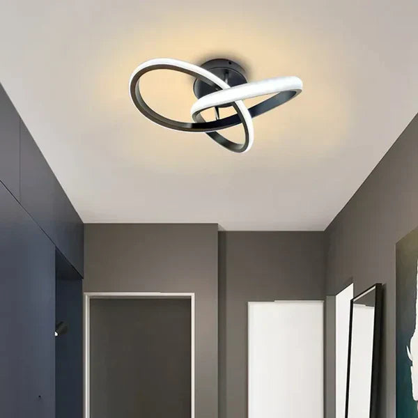 Elegante LED-Deckenleuchte mit Doppelring-Design. Moderne Deckenlampe für Wohnzimmer & Schlafzimmer, energiesparend.