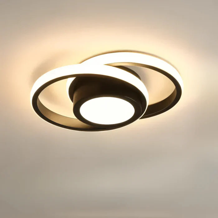 Edle LED-Designleuchte mit zwei Ringen. Perfekt als Deckenlampe für modernes Wohnzimmer & Schlafzimmer.