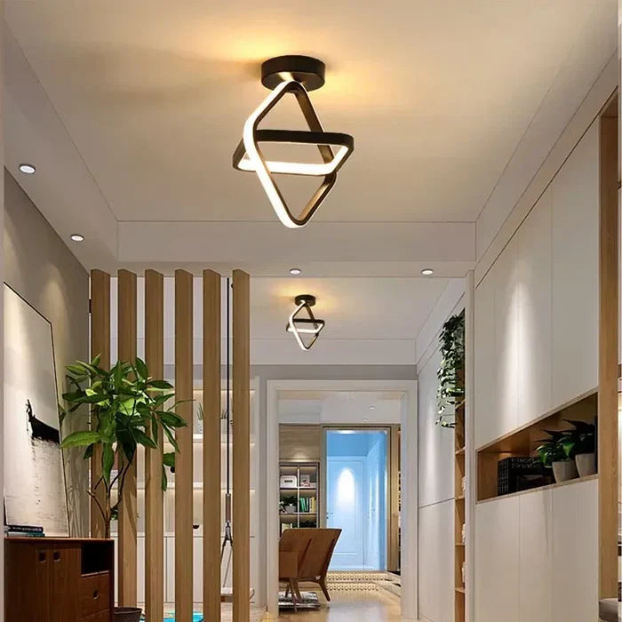 Moderne Doppelring LED-Deckenleuchte, ideal für stilvolle Wohnzimmer, Flure & Büros. Minimalistisches Design.