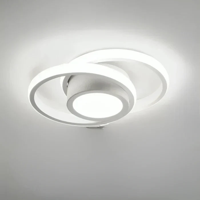 Vielseitige LED-Deckenleuchte Doppelring. Ideal als Wohnzimmer-, Flur- oder Bürobeleuchtung, minimalistisch & hell.