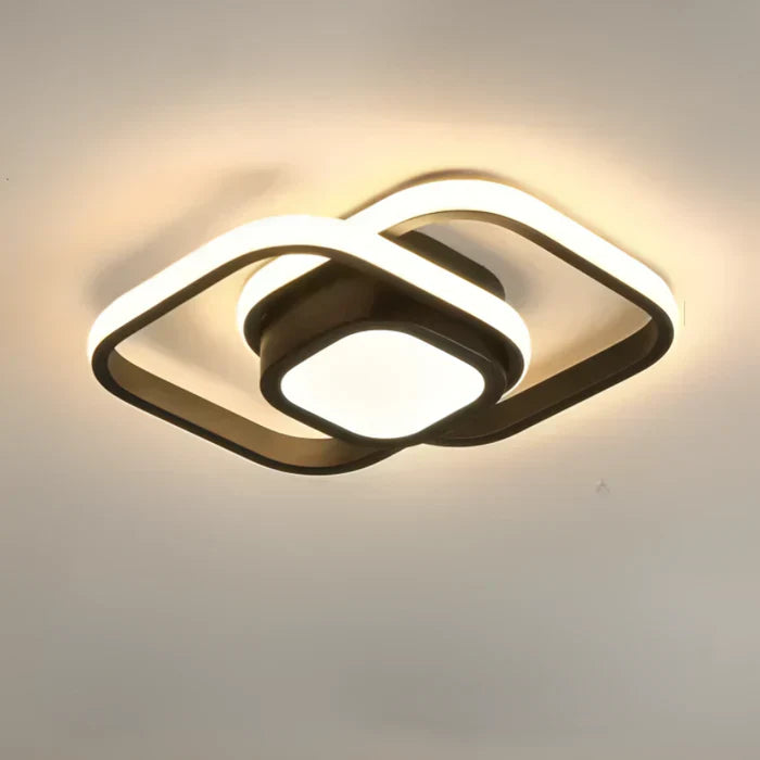 Zeitgenössische Doppelring LED-Deckenlampe. Verleiht jedem Raum eine elegante, moderne Innenbeleuchtung.