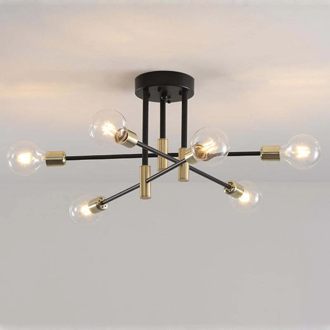 Detailaufnahme der luxuriösen LED-Deckenlampe "Lumiere Royale", hochwertige Verarbeitung, modernes Design.