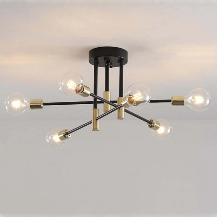 Detailaufnahme der luxuriösen LED-Deckenlampe "Lumiere Royale", hochwertige Verarbeitung, modernes Design.